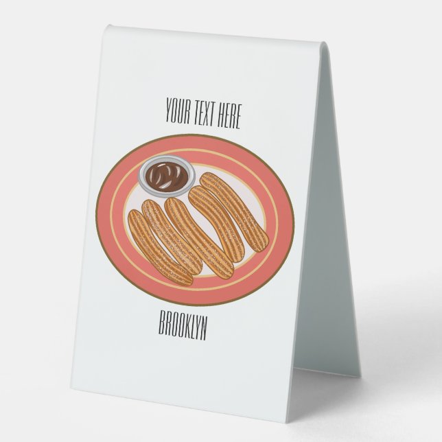 Plaque De Table Caricature de Churro (Recto)