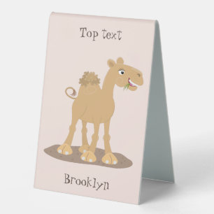 Plaque De Table Caricature de dromadaire joyeux et souriant