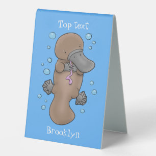 Plaque De Table Caricature de platypus bébé très heureuse