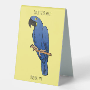 Plaque De Table Caricature d'oiseau macaw Hyacinth
