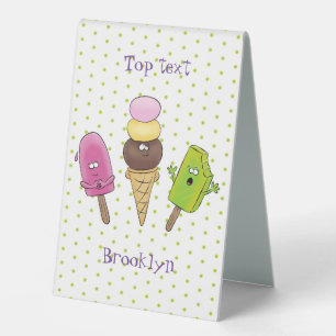 Plaque De Table Caricature drôles de glace popsicle dessin animé t