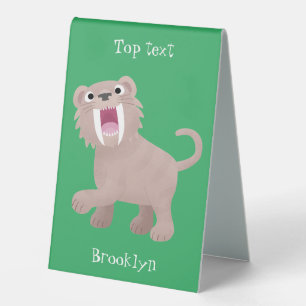 Plaque De Table Caricature du tigre mignon Saber Toothed Smilodon