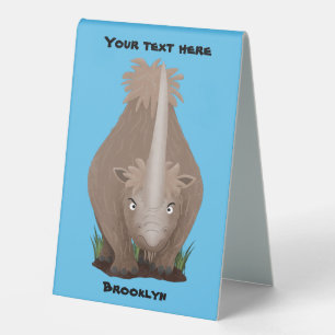 Plaque De Table Caricature en élasmère de rhinocéros laineux