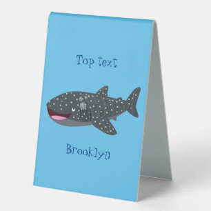 Plaque De Table Caricature joli requin baleine joyeux