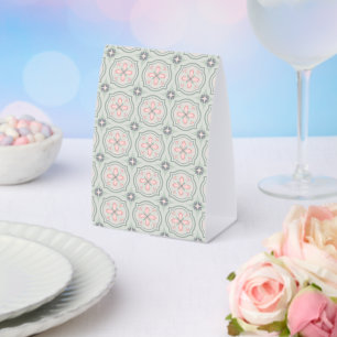 Plaque De Table Carreaux Floraux Pastel Vert