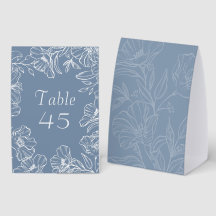 Carte de numéro de table de mariage pliée florale