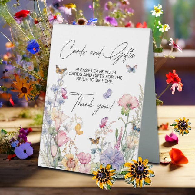 Plaque De Table Cartes & Cadeaux Fleurs sauvages Papillons Lanceme (Créateur téléchargé)
