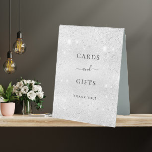 Plaque De Table Cartes de poussière parties scintillant argent cad