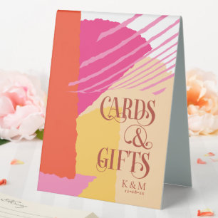 Plaque De Table Cartes et cadeaux couleur bloc d'été ID740