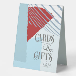 Plaque De Table Cartes et cadeaux couleur bloc hiver ID740