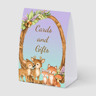 Plaque De Table Cartes et cadeaux d'animaux de la forêt de couleur