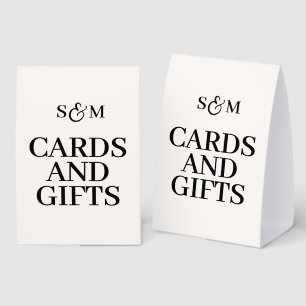 Plaque De Table Cartes et Cadeaux de Mariage Monogramme Classique