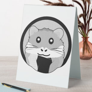 Plaque De Table Cartoon Hamster Scarfed Joy