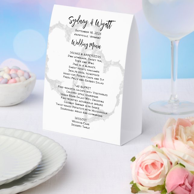 Plaque De Table Carved Hearts Standing Wedding Menu (Insitu (mariage))