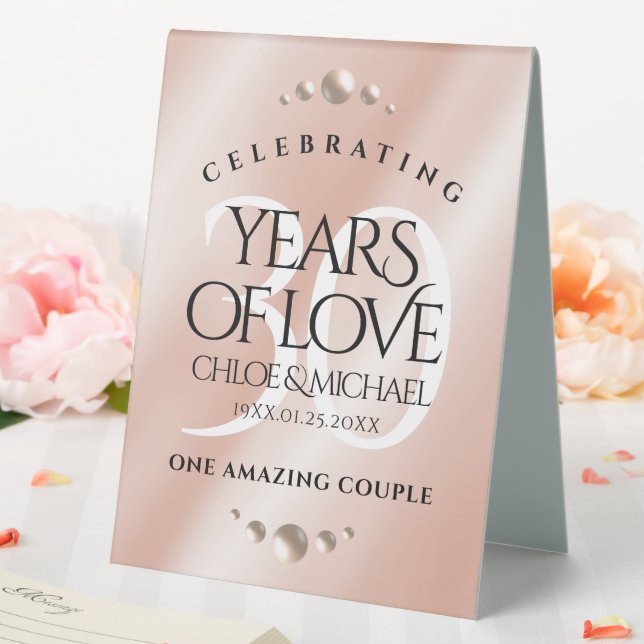 Plaque De Table Célébration élégante du 30e anniversaire de mariag (In SItu (Mariage))