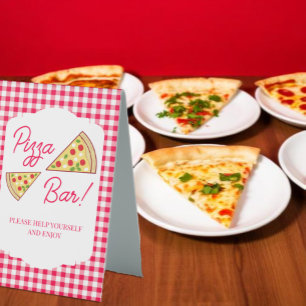 Plaque De Table C'est l'Amour Bar à Pizza pour Enterrement de Vie 