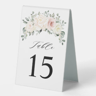 Plaque De Table Champagne Ivory Blush rose Floral Mariage