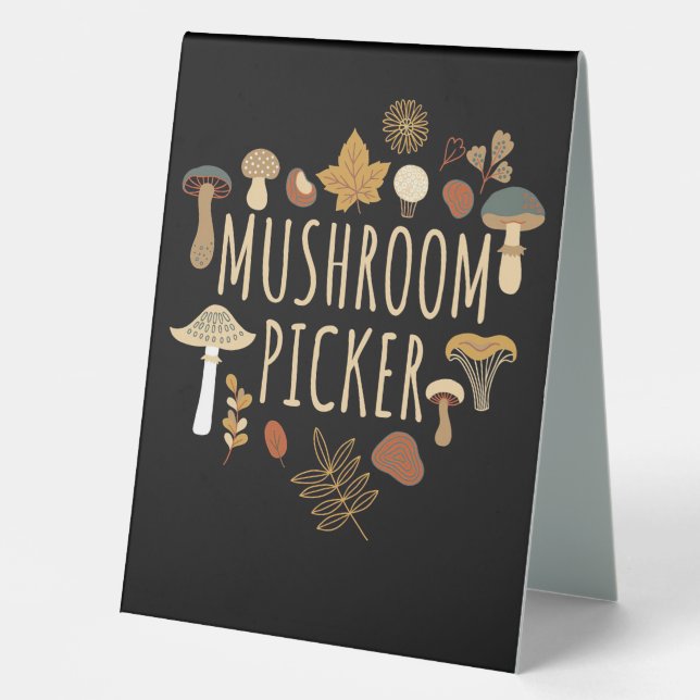 Plaque De Table Chasseur de champignons Champignons Picker (Recto)