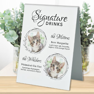 Plaque De Table Chat Mariage Signature Boissons 2 Animaux de compa