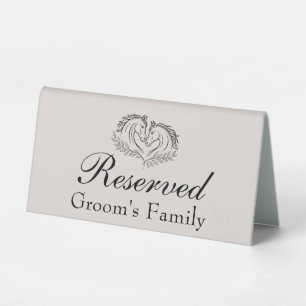 Plaque De Table Cheval Western Mariage Réservé Famille de Groom