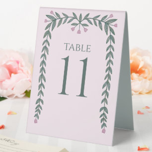Plaque De Table Chic Elégant Cadre Floral Vins Botaniques Rose