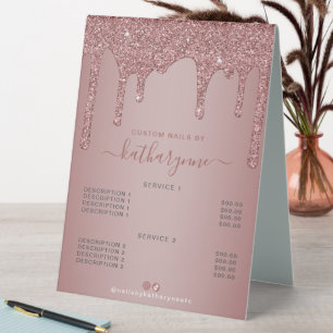 Plaque De Table Chic Rose Gold Sparkle Parties scintillant Drivers