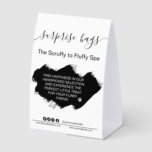 Plaque De Table Chien Grooming Entreprise Signal Chien Groomer Sig (Recto)