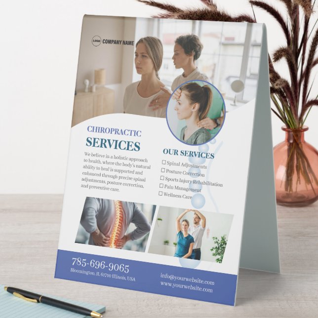Plaque De Table Chiropracteur Services Table modifiable Panneau de (En SItu (Tableau))