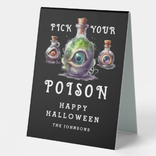 Plaque De Table Choisissez votre poison Halloween Cocktail Party