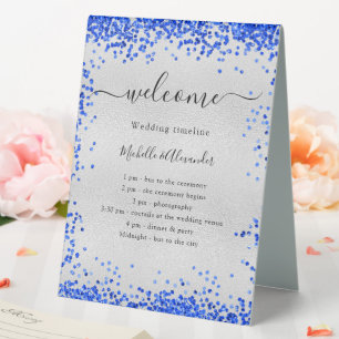 Plaque De Table Chronologie du programme de mariage royal en argen