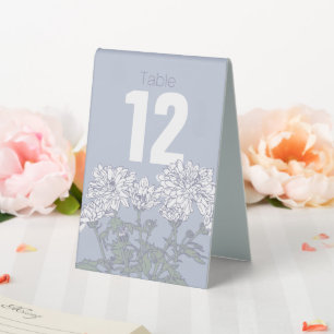 Plaque De Table Chrysanthemum blanc fleurs mariages numéros de tab
