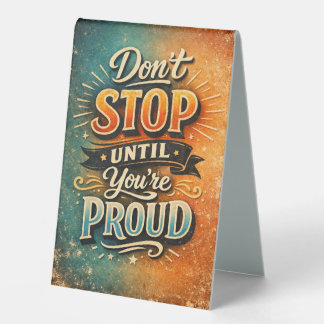 Plaque De Table Citation motivante sur table