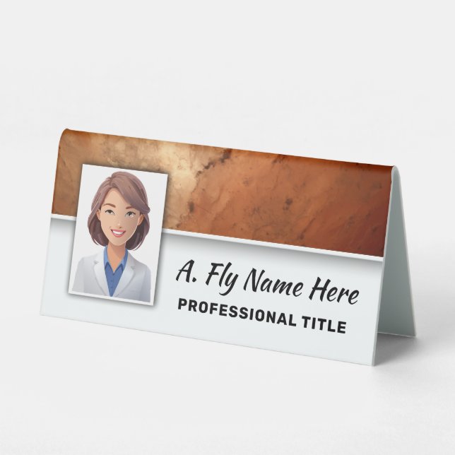 Plaque De Table Citrouille Orange Stone Professional Nom photo Log (Recto)