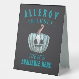 Plaque De Table Citrouille turquoise Halloween Allergie Traitement