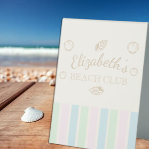 Plaque De Table Club de plage Anniversaire