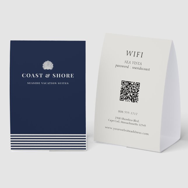 Plaque De Table Coastal Seashell Brand Logo (Recto/verso)