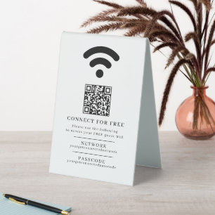 Plaque De Table Code d'accès réseau Wifi info d'invité facile Code