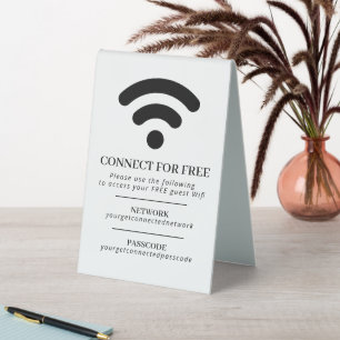 Plaque De Table Code d'accès réseau Wifi informations d'invité per