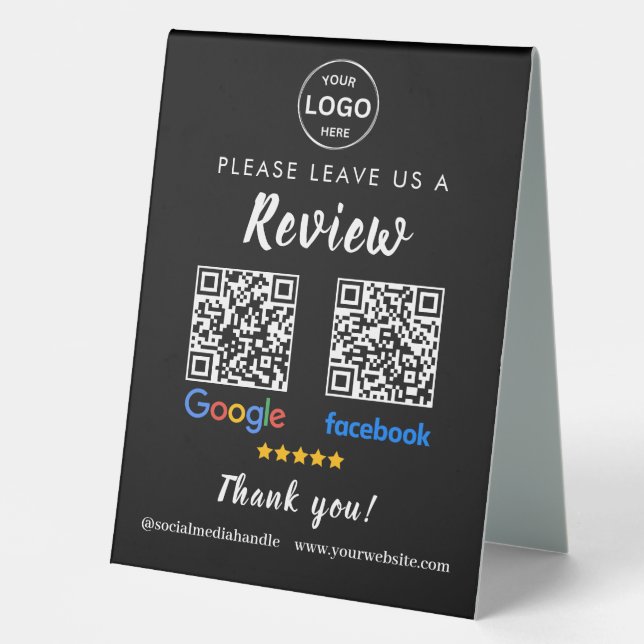 Plaque De Table Code Qr Avis Google Reviews Avis sur l'entreprise  (Recto)