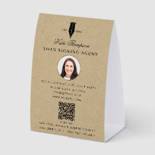 Plaque De Table Code QR de l'agent de signature de notaire Photo K