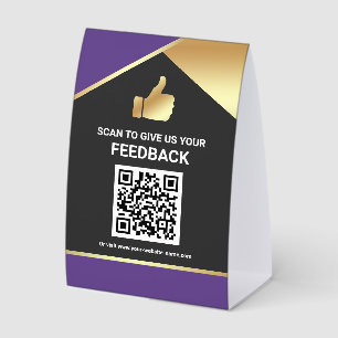 Plaque De Table Code QR de Révision des Commentaires des Clients e