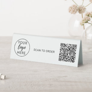 Plaque De Table Code QR d'entreprise de logo d'entreprise personna