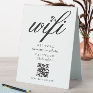 Plaque De Table Code QR du mot de passe du réseau Wifi