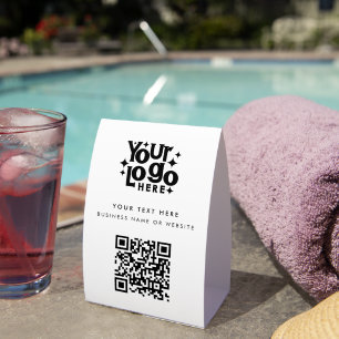 Plaque De Table Code QR Logo d'entreprise Moderne Minimaliste Marq