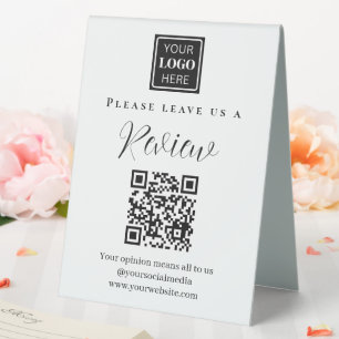 Plaque De Table Code QR moderne S'il vous plaît laissez-nous un co