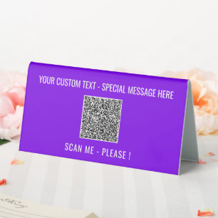 Plaque De Table Code QR personnalisé et Modèle de la tente de tabl