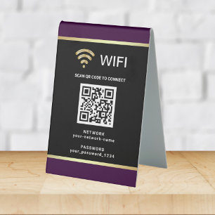 Plaque De Table Code QR personnalisé moderne pour mot de passe de