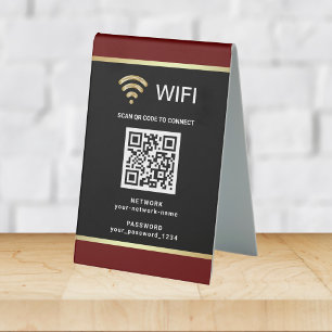 Plaque De Table Code QR personnalisé moderne pour mot de passe de