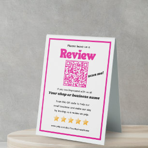 Plaque De Table Code QR rétro 'laissez-nous un commentaire' YELP r