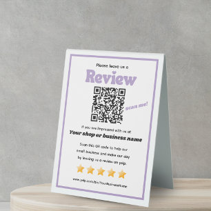 Plaque De Table Code QR rétro 'laissez-nous un commentaire' YELP v